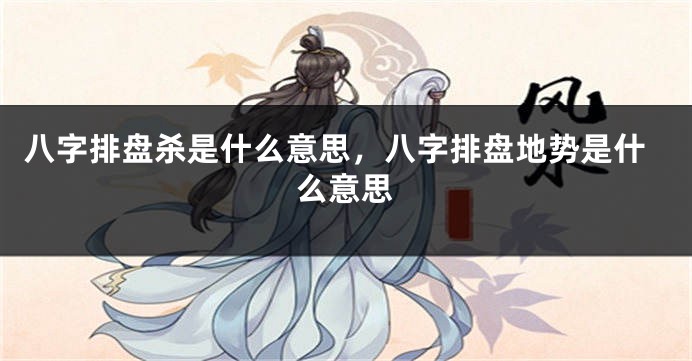 八字排盘杀是什么意思，八字排盘地势是什么意思