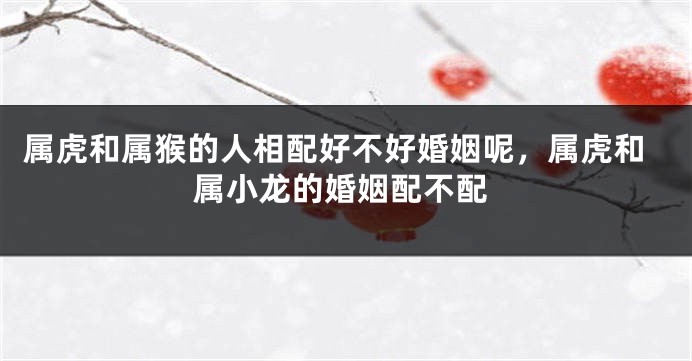 属虎和属猴的人相配好不好婚姻呢，属虎和属小龙的婚姻配不配