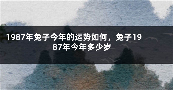 1987年兔子今年的运势如何，兔子1987年今年多少岁