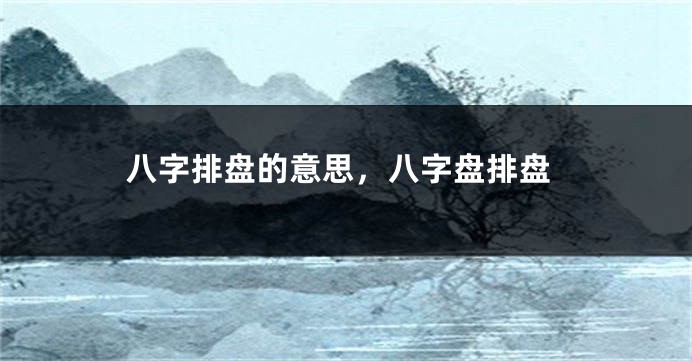 八字排盘的意思，八字盘排盘