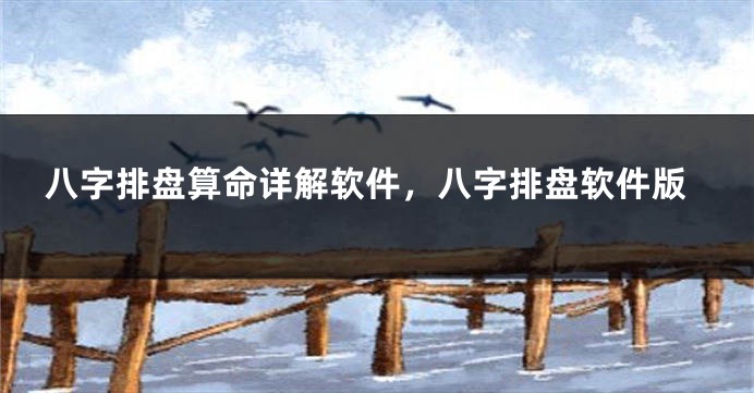 八字排盘算命详解软件，八字排盘软件版