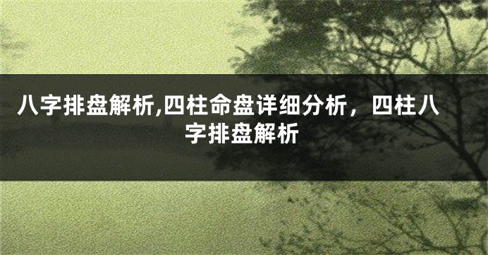 八字排盘解析,四柱命盘详细分析，四柱八字排盘解析