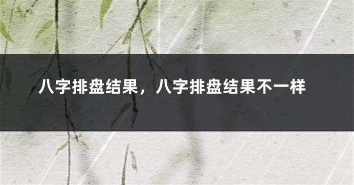 八字排盘结果，八字排盘结果不一样