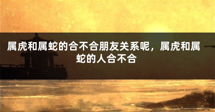 属虎和属蛇的合不合朋友关系呢，属虎和属蛇的人合不合