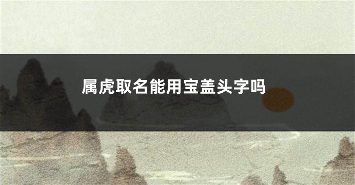 属虎取名能用宝盖头字吗