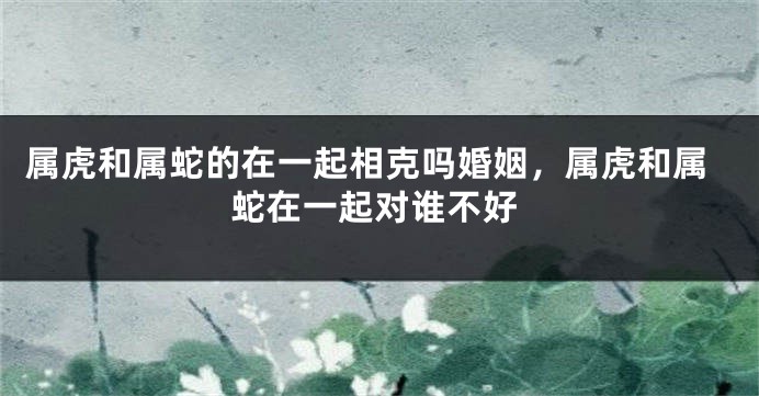 属虎和属蛇的在一起相克吗婚姻，属虎和属蛇在一起对谁不好