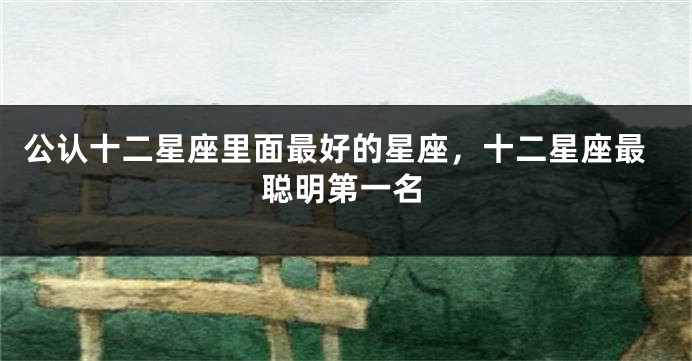 公认十二星座里面最好的星座，十二星座最聪明第一名