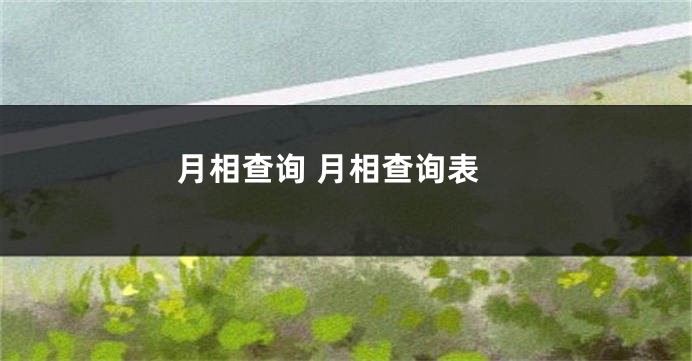 月相查询 月相查询表