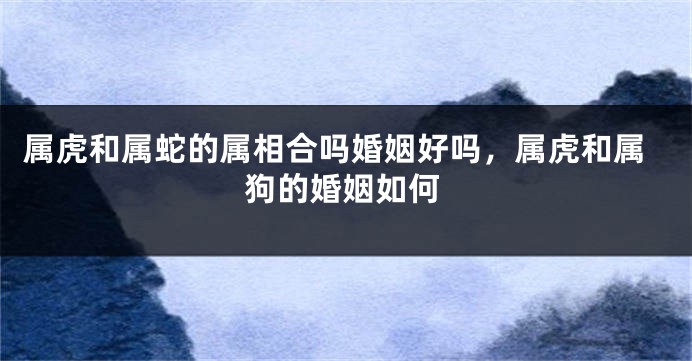 属虎和属蛇的属相合吗婚姻好吗，属虎和属狗的婚姻如何