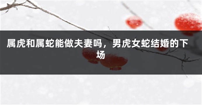 属虎和属蛇能做夫妻吗，男虎女蛇结婚的下场