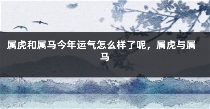 属虎和属马今年运气怎么样了呢，属虎与属马