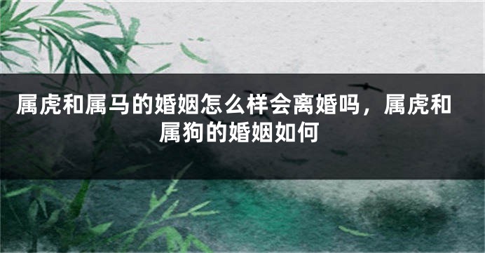 属虎和属马的婚姻怎么样会离婚吗，属虎和属狗的婚姻如何