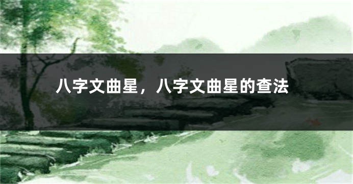 八字文曲星，八字文曲星的查法