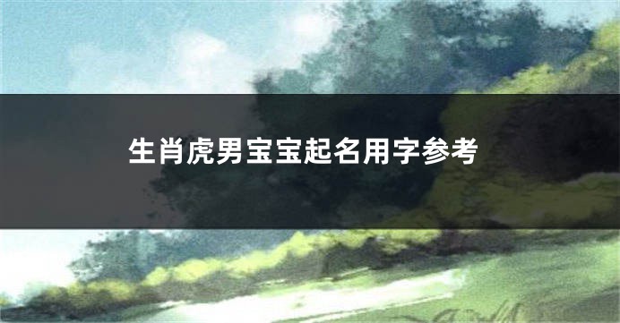 生肖虎男宝宝起名用字参考