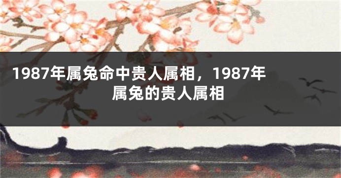 1987年属兔命中贵人属相，1987年属兔的贵人属相