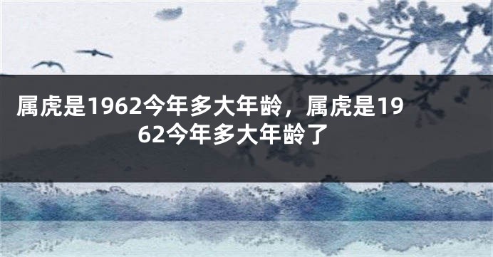 属虎是1962今年多大年龄，属虎是1962今年多大年龄了