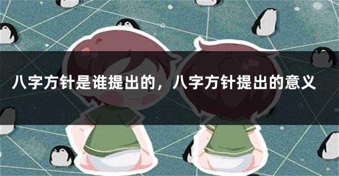 八字方针是谁提出的，八字方针提出的意义