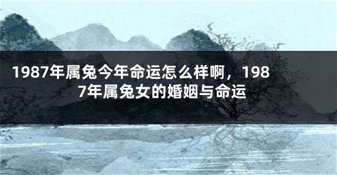 1987年属兔今年命运怎么样啊，1987年属兔女的婚姻与命运