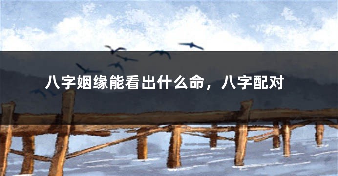 八字姻缘能看出什么命，八字配对