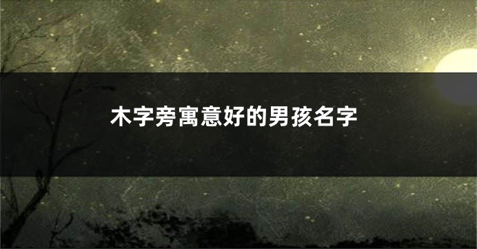 木字旁寓意好的男孩名字