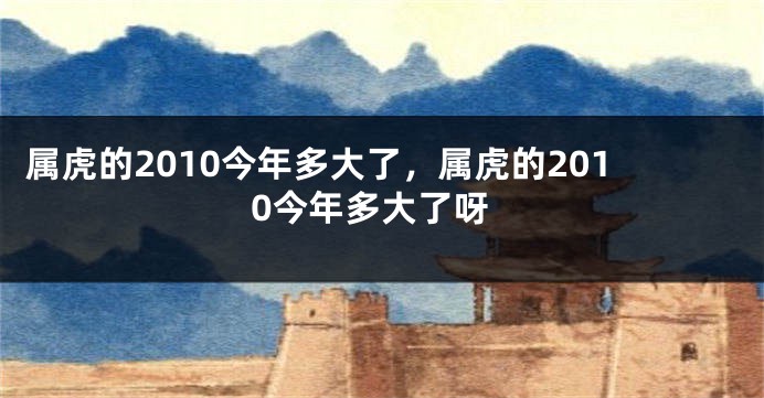 属虎的2010今年多大了，属虎的2010今年多大了呀