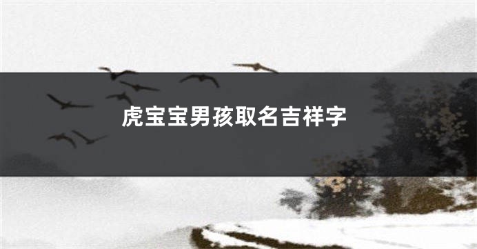 虎宝宝男孩取名吉祥字