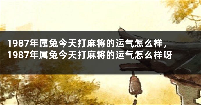 1987年属兔今天打麻将的运气怎么样，1987年属兔今天打麻将的运气怎么样呀