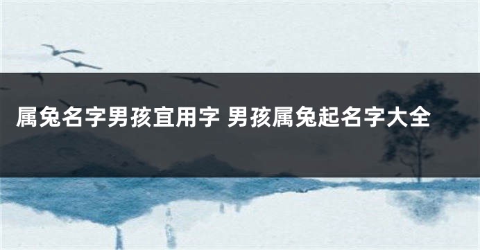 属兔名字男孩宜用字 男孩属兔起名字大全
