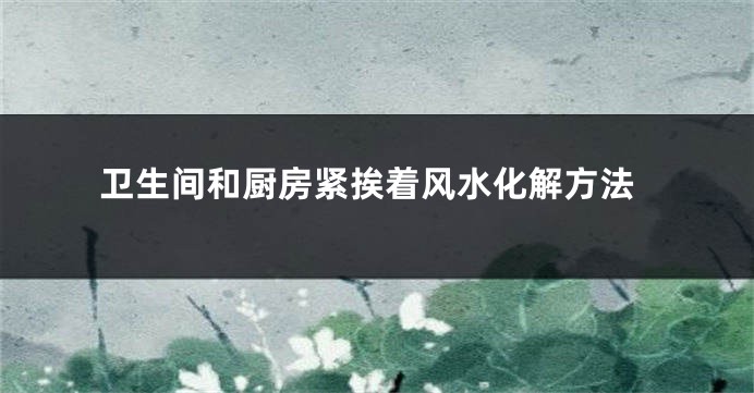 卫生间和厨房紧挨着风水化解方法