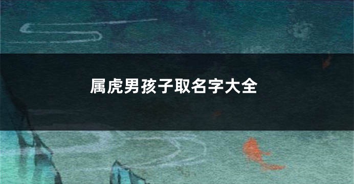 属虎男孩子取名字大全