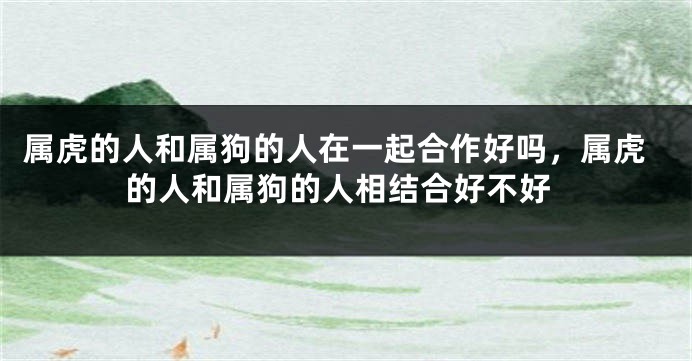 属虎的人和属狗的人在一起合作好吗，属虎的人和属狗的人相结合好不好