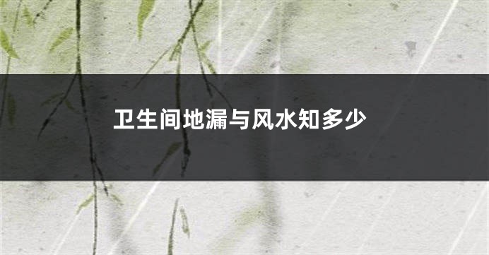 卫生间地漏与风水知多少