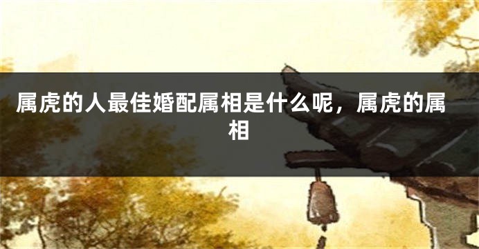 属虎的人最佳婚配属相是什么呢，属虎的属相