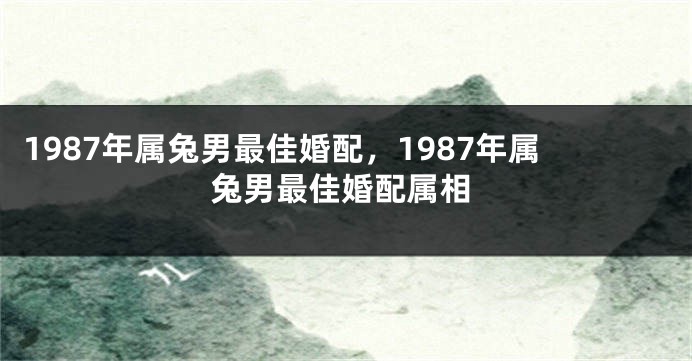 1987年属兔男最佳婚配，1987年属兔男最佳婚配属相