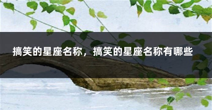 搞笑的星座名称，搞笑的星座名称有哪些