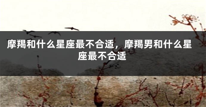 摩羯和什么星座最不合适，摩羯男和什么星座最不合适