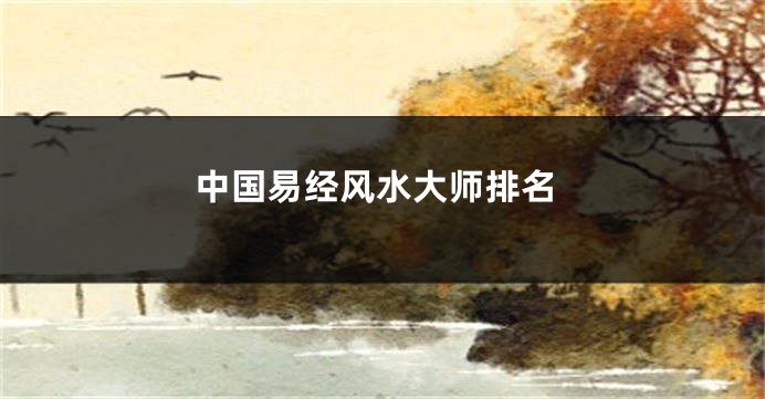 中国易经风水大师排名