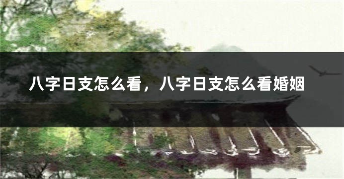 八字日支怎么看，八字日支怎么看婚姻