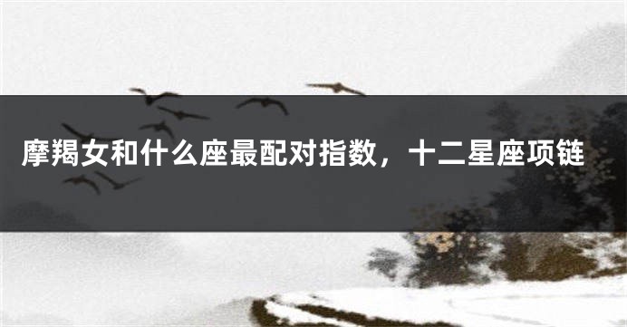 摩羯女和什么座最配对指数，十二星座项链