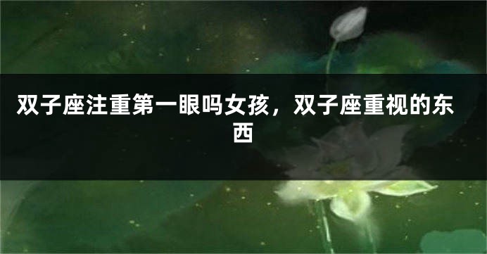 双子座注重第一眼吗女孩，双子座重视的东西