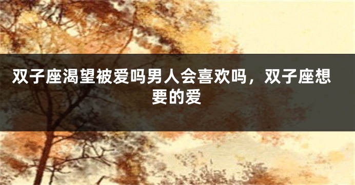 双子座渴望被爱吗男人会喜欢吗，双子座想要的爱