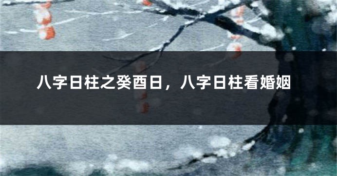 八字日柱之癸酉日，八字日柱看婚姻