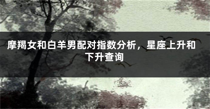 摩羯女和白羊男配对指数分析，星座上升和下升查询