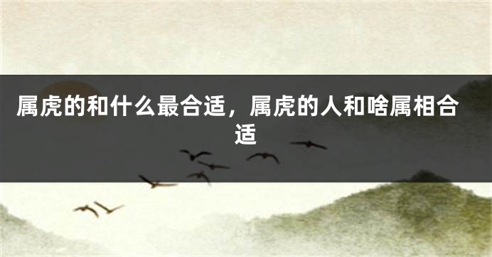 属虎的和什么最合适，属虎的人和啥属相合适