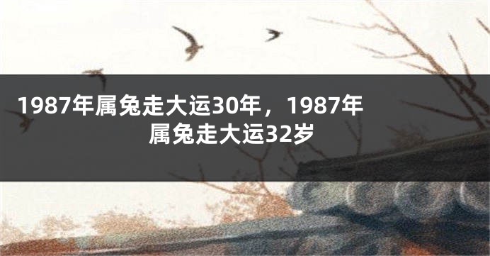 1987年属兔走大运30年，1987年属兔走大运32岁