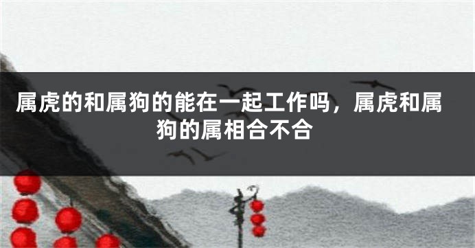 属虎的和属狗的能在一起工作吗，属虎和属狗的属相合不合