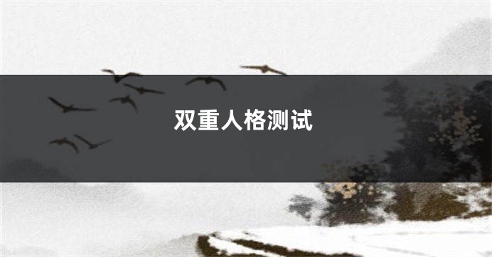 双重人格测试