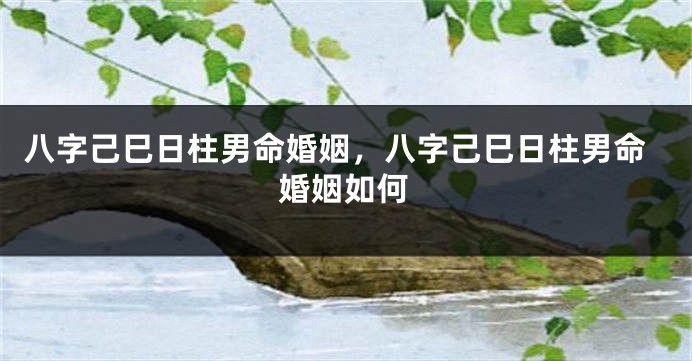 八字己巳日柱男命婚姻，八字己巳日柱男命婚姻如何