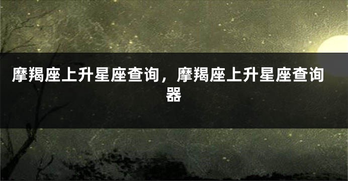 摩羯座上升星座查询，摩羯座上升星座查询器