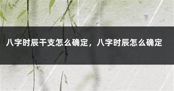 八字时辰干支怎么确定，八字时辰怎么确定